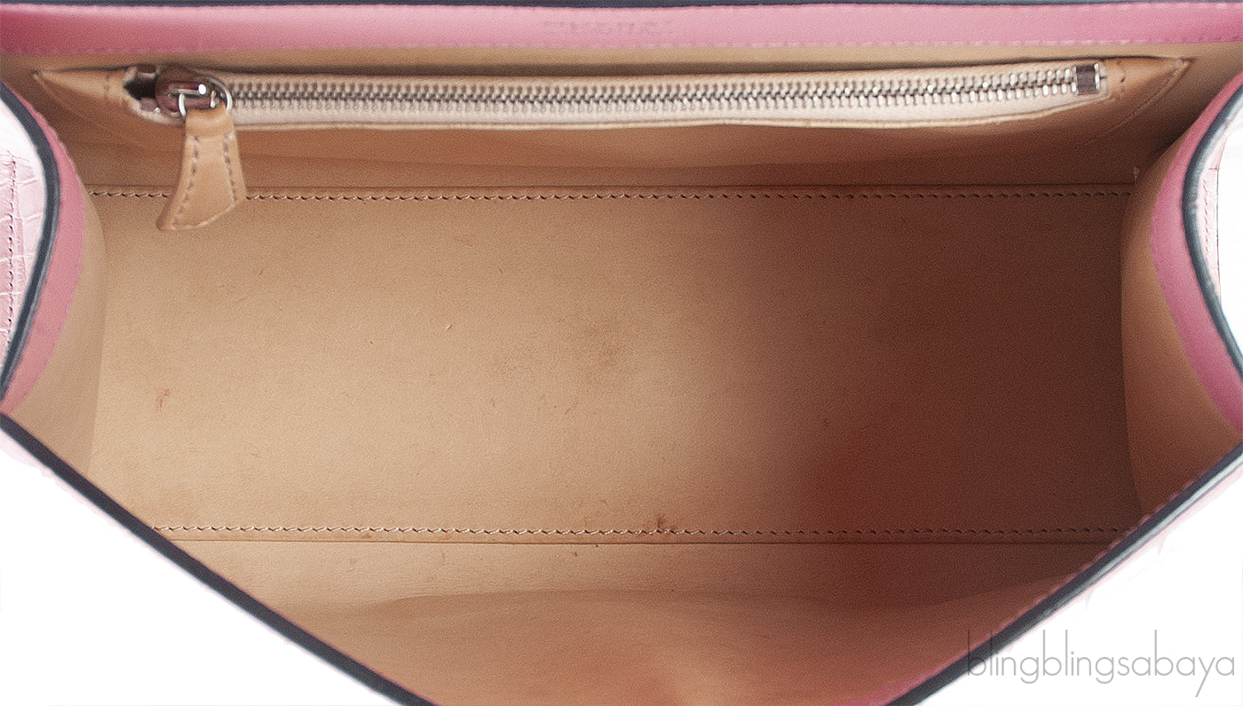 Moynat Rejane PM Pink Nilo Crocodile