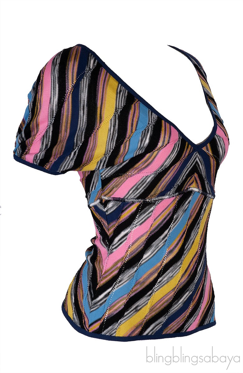 V-neck Multicolored Top