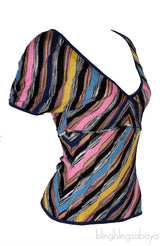 V-neck Multicolored Top