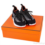 Black with Orange Flex Sneakers