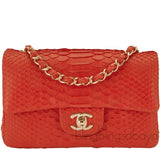 Classic Coral Python Mini Flap Bag