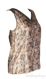Metallic Gold CC Printed Top