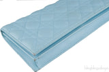 Light Blue Quilted Cannage Clutch