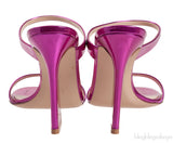 Gianvito Rossi Aura Metallic Pink Two Strap Mules