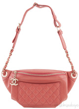 Fanny Pack Pink Lambskin Waist Belt Bag