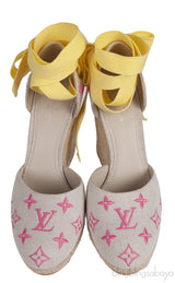 Canvas Monogram Wedge Espadrilles