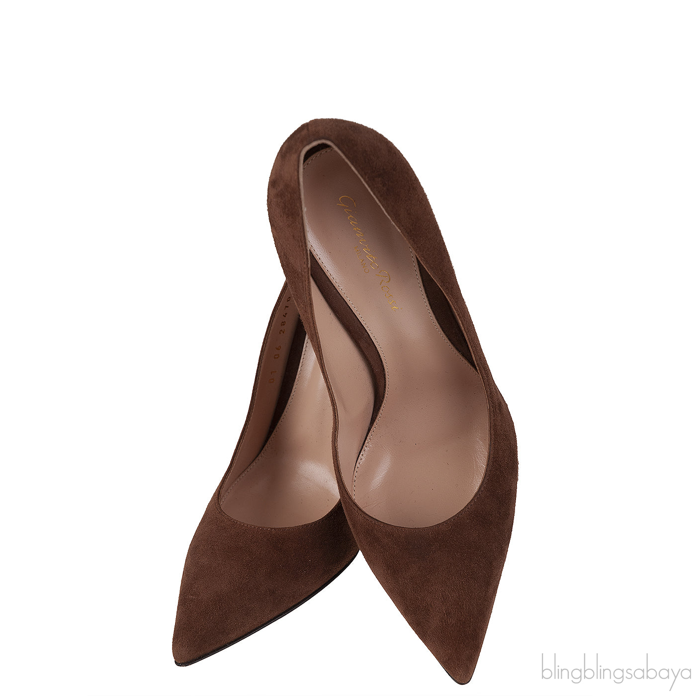 Brown Suede Pointed Toe Heels
