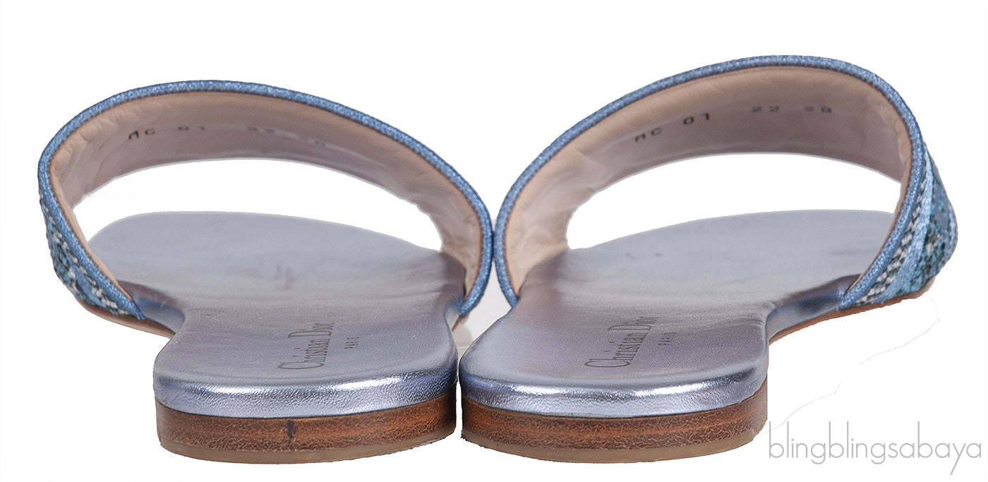 Dway Blue Grey Crystal Flat Slide