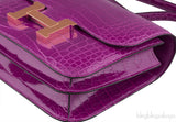 Constance III Mini Rose Pourpre Crocodile