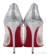 Silver PVC Crystal Heels