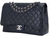 Black Caviar Jumbo Double Flap Bag