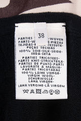 Printed Silk & Black Wool Dress