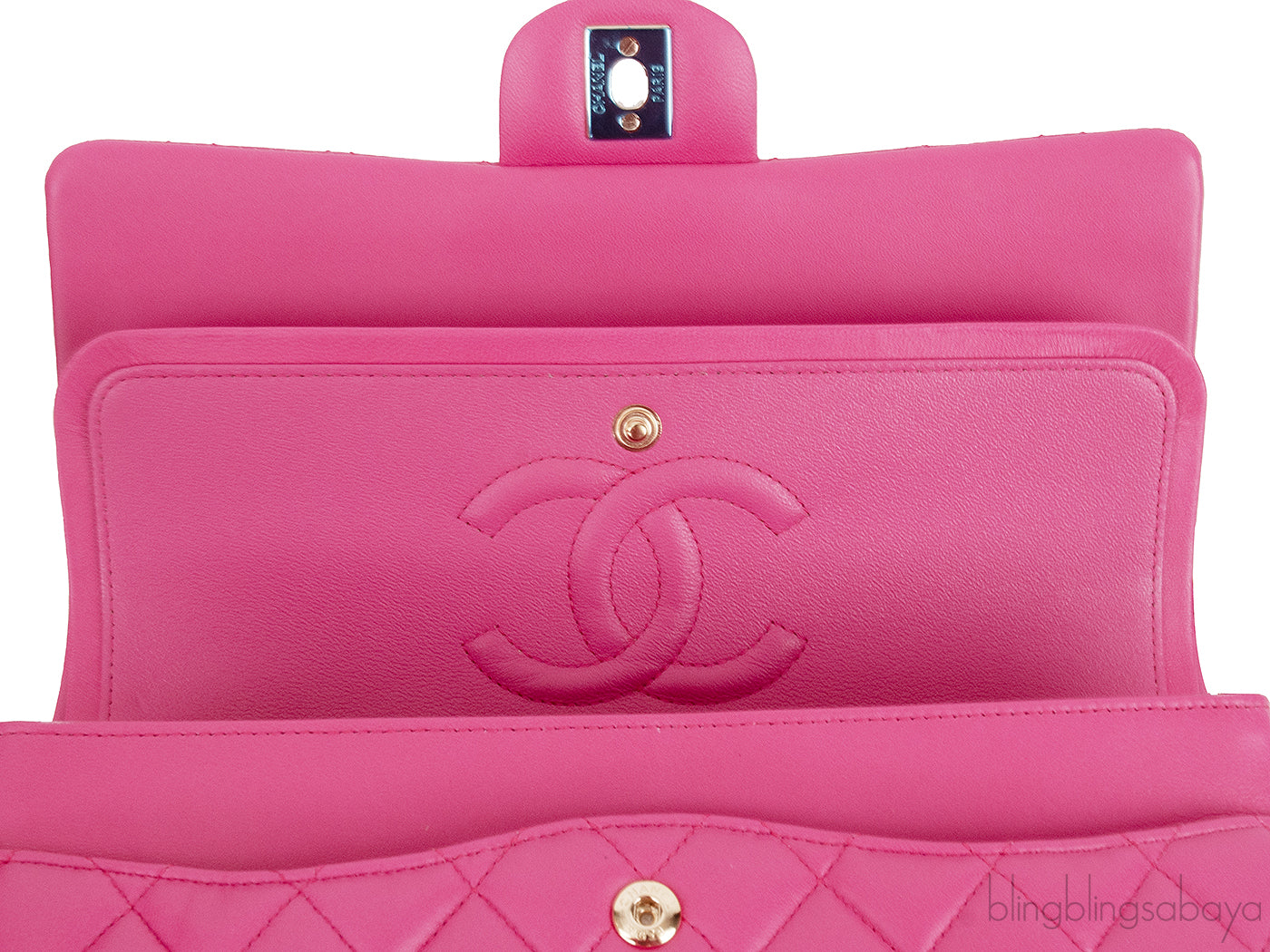 Fuchsia Classic Medium Double Flap Bag
