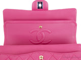 Fuchsia Classic Medium Double Flap Bag