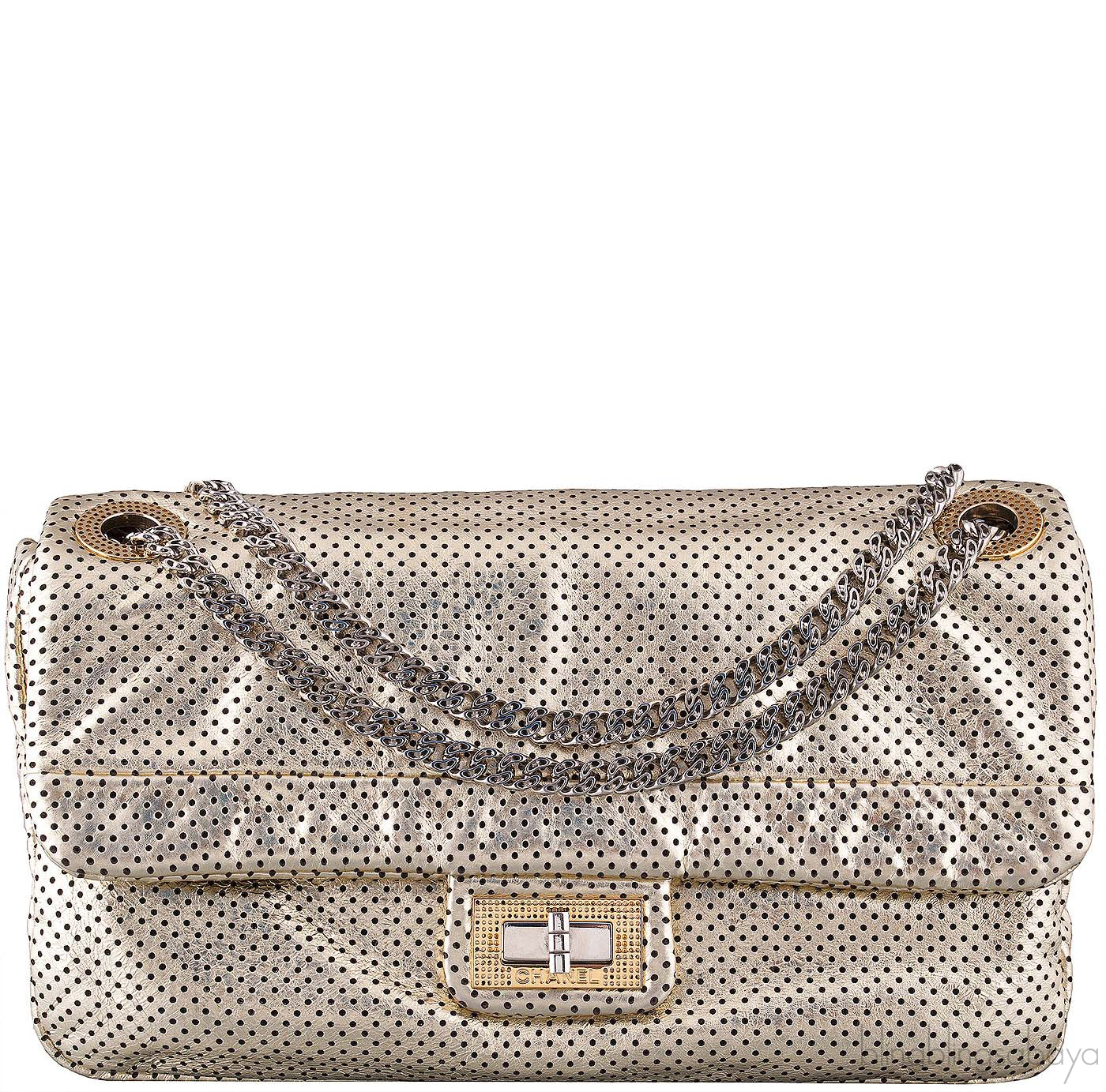 Gold Perforated Drill Flap Bag