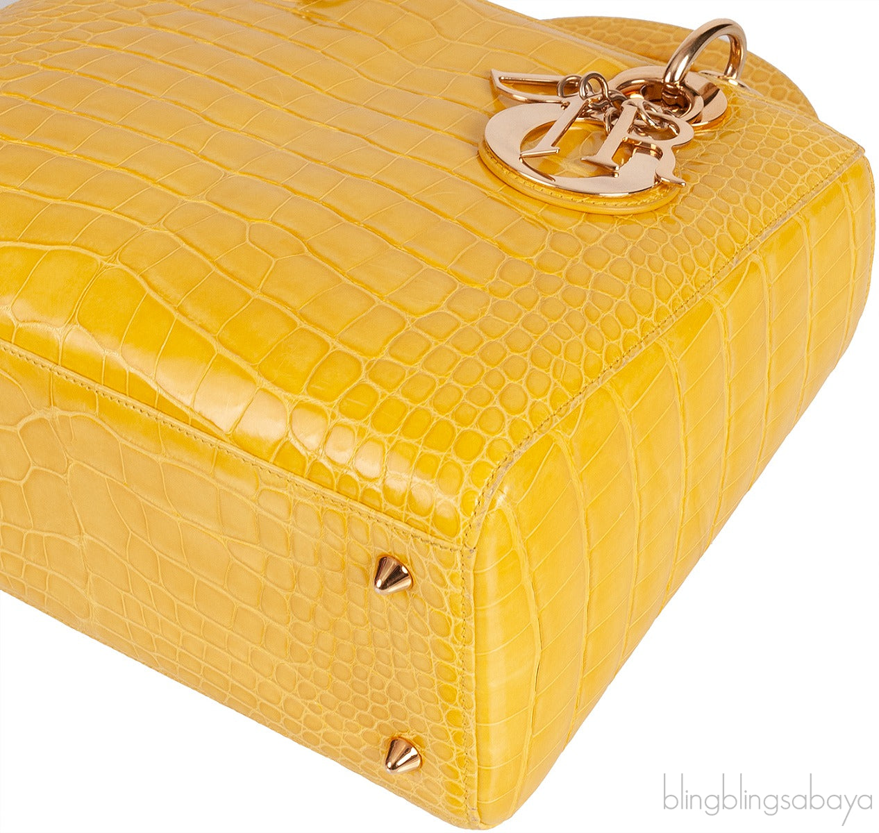 Lady Dior Yellow Crocodile Medium Bag