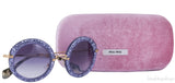 Lilac Noir Glitter Round Sunglasses