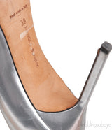 Metallic Silver Pointed Toe Heels