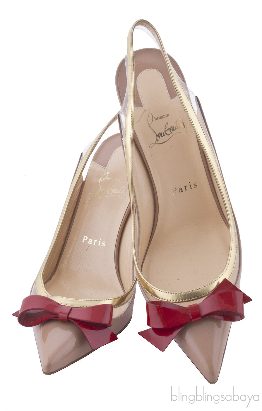 Nude Colorblock Bow Slingback