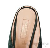 Aquazzura Emerald Green 45 Velvet Mules