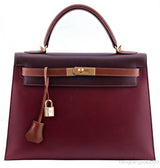 Kelly 32 Tricolor Box Calf Sellier