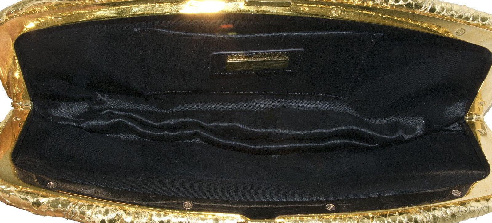 Dolce & Gabbana Gold Snakeskin Wallet Clutch