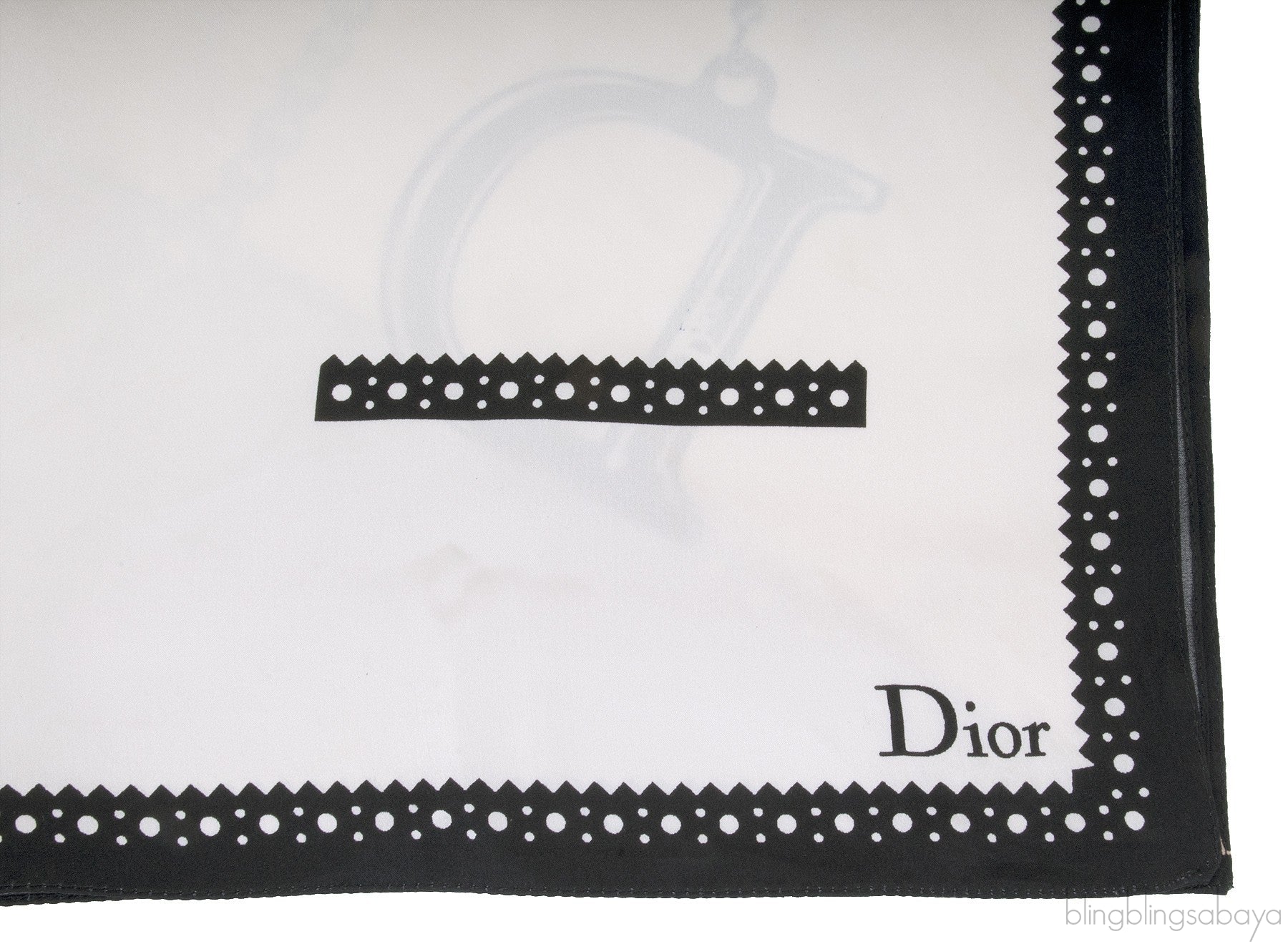 White Printed Trimmed Scarf