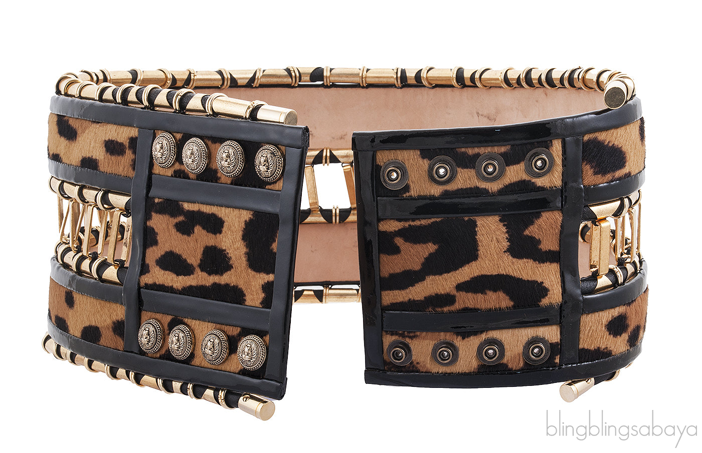 Embellished Leopard-print Waist Belt*