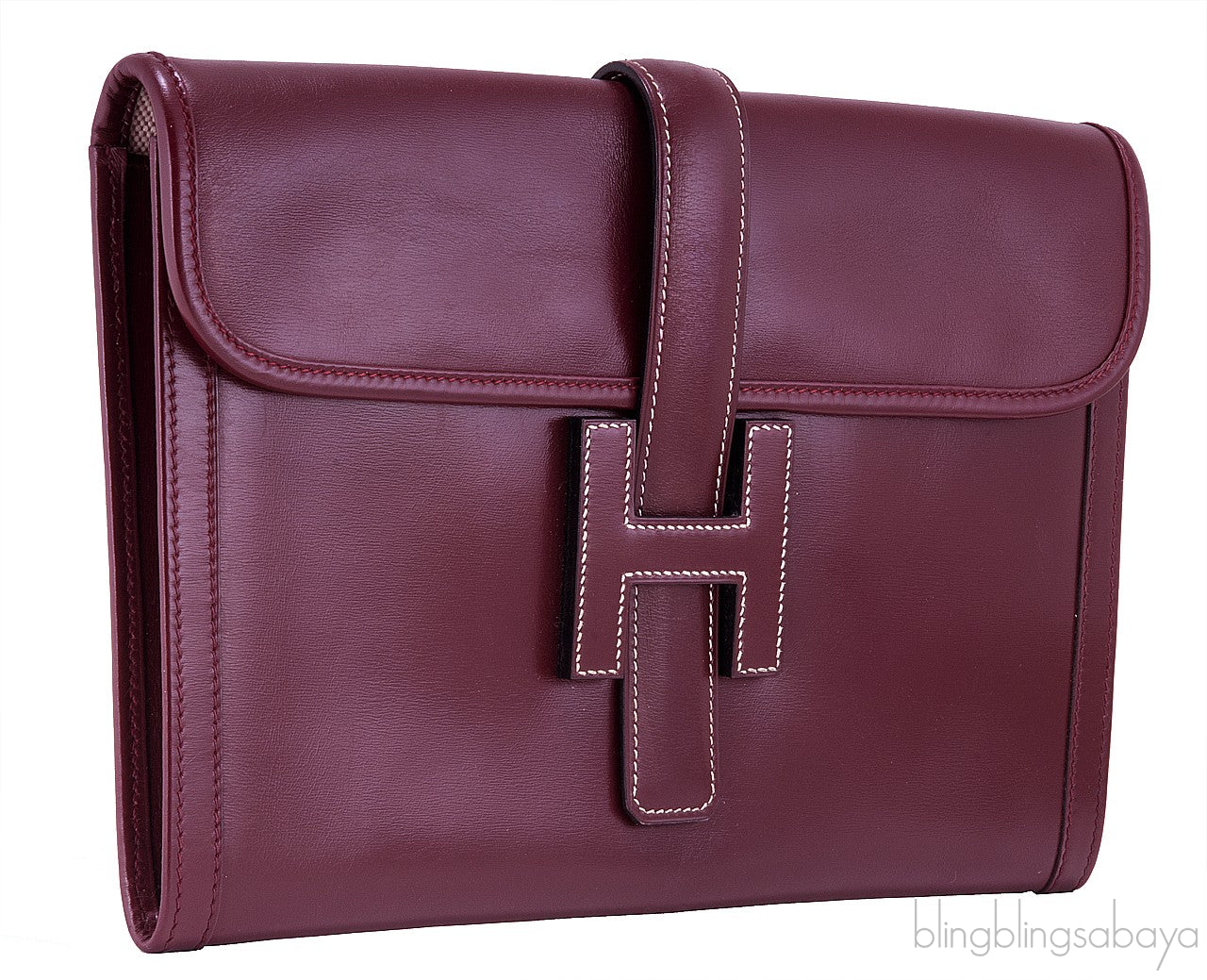 Jige Burgundy Box Clutch