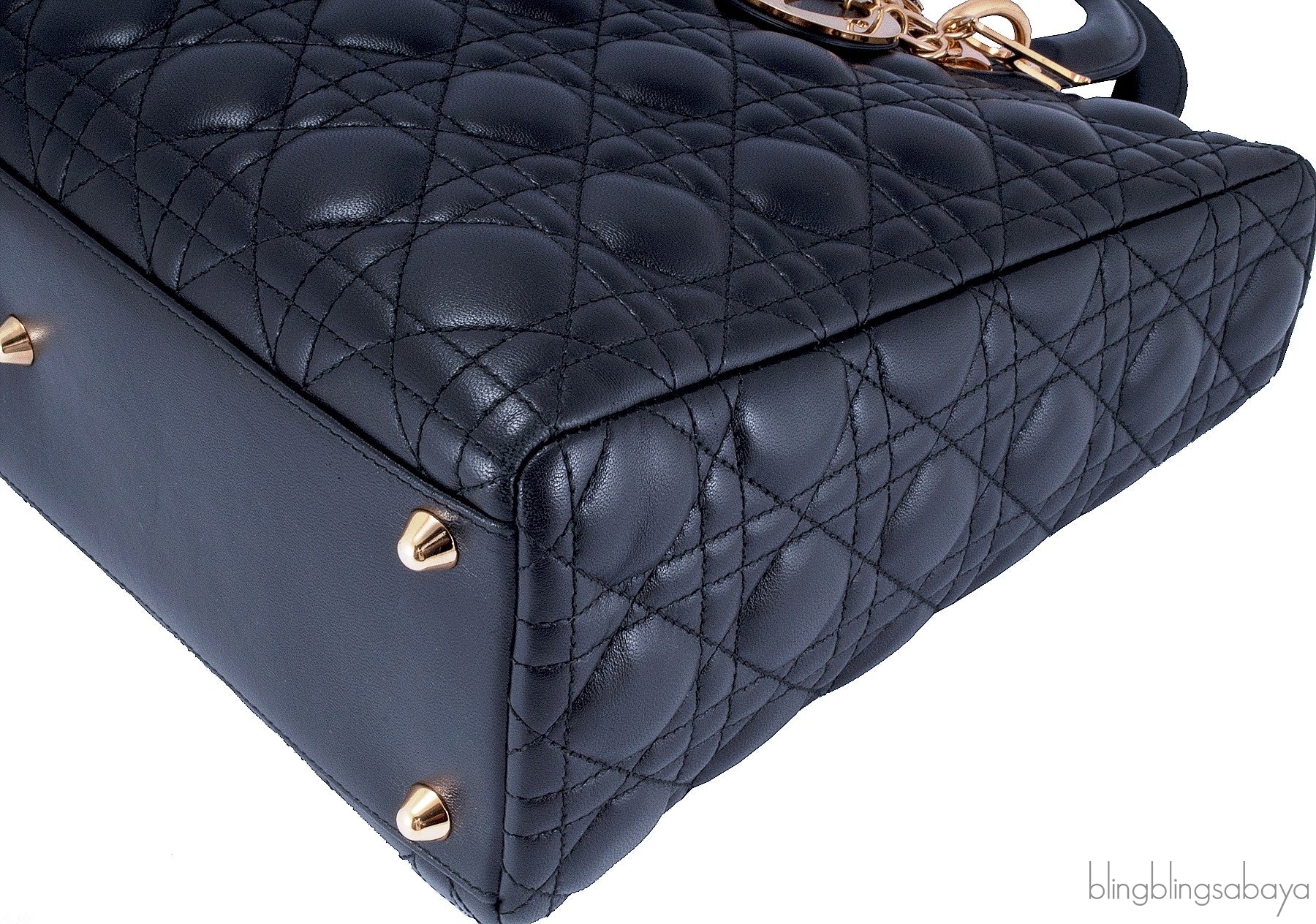 Lady Dior Large Black Quilted Bag