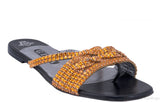 Orange Loren Flat Sandals