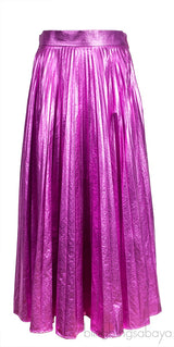 Metallic Pink Pleated Skirt