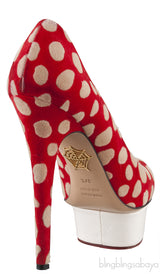 Polka Dot Red Platform Heels