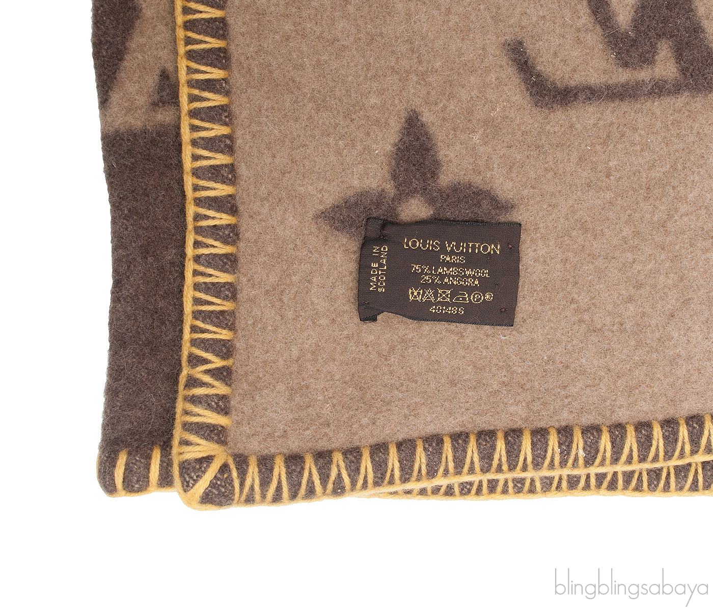 Monogram Wool Throw Blanket