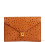 Hermes Vintage Medor Gold Ostrich Clutch