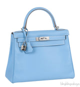 Hermès Kelly 28 Retourne Blue Celeste Mykonos Candy Epsom PHW
