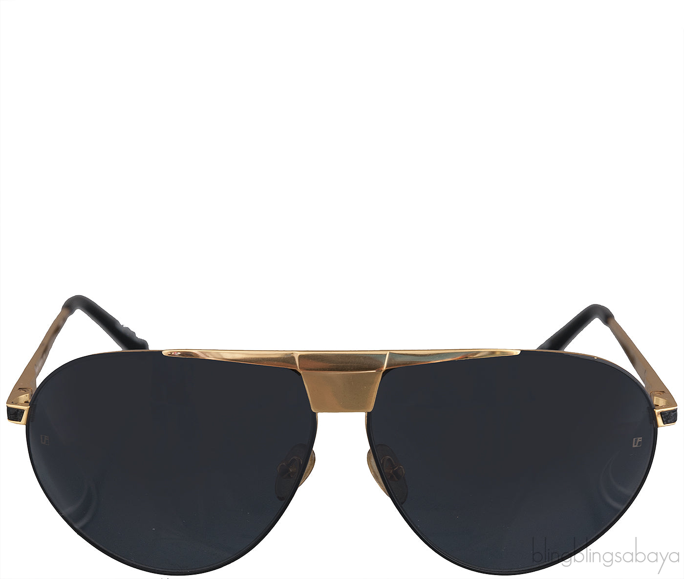 Linda Farrow LFL461 Black & Gold Aviator Sunglasses