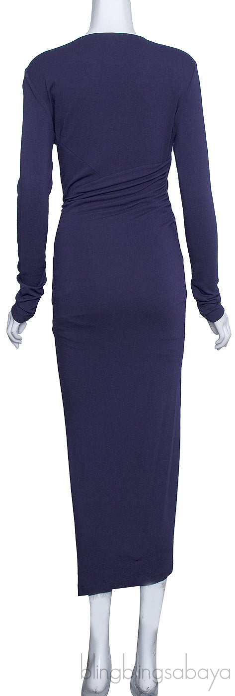 Asymmetric Purple Wrap Dress