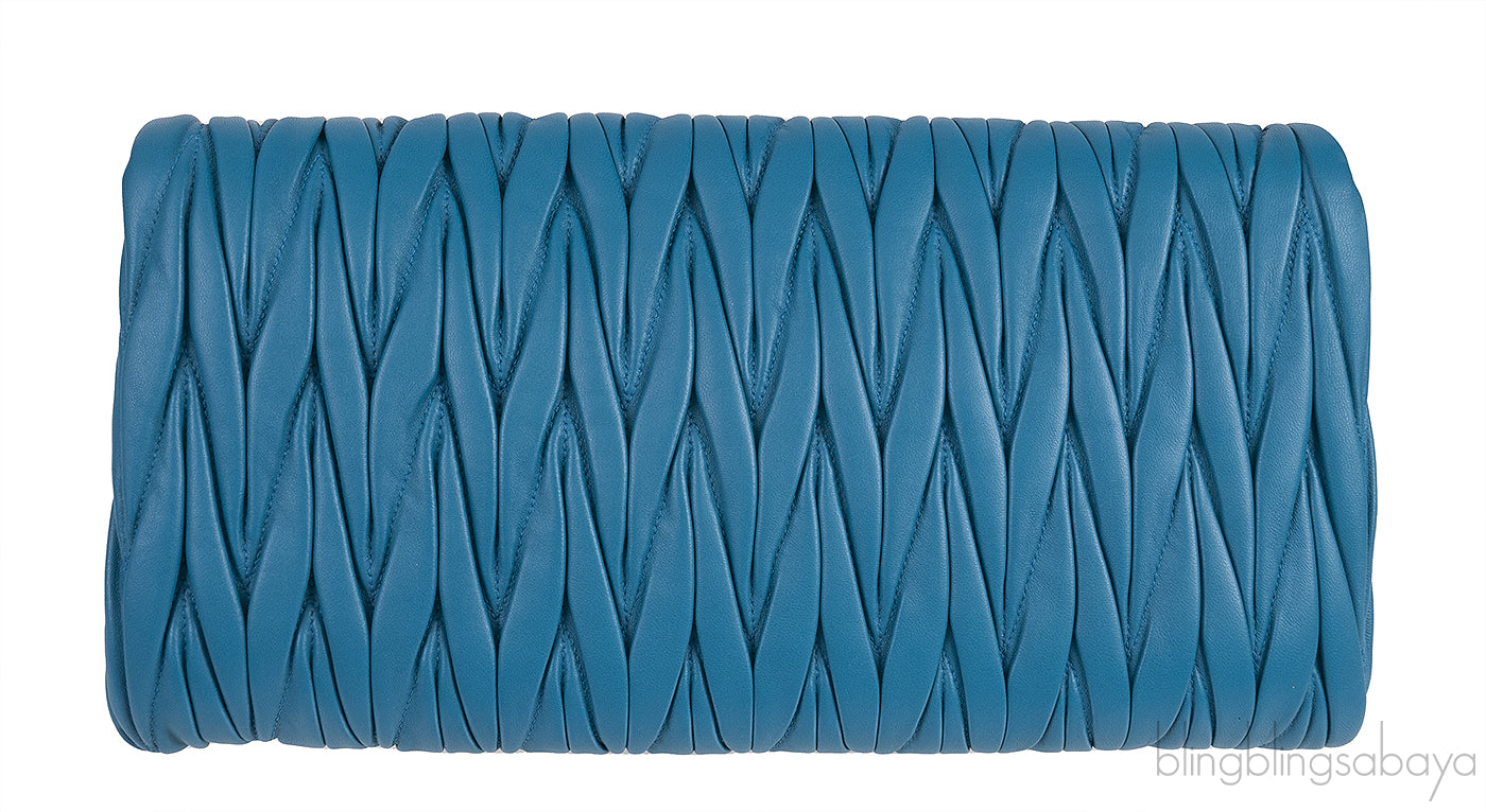 Laguna Matelasse Leather Clutch Shoulder Bag