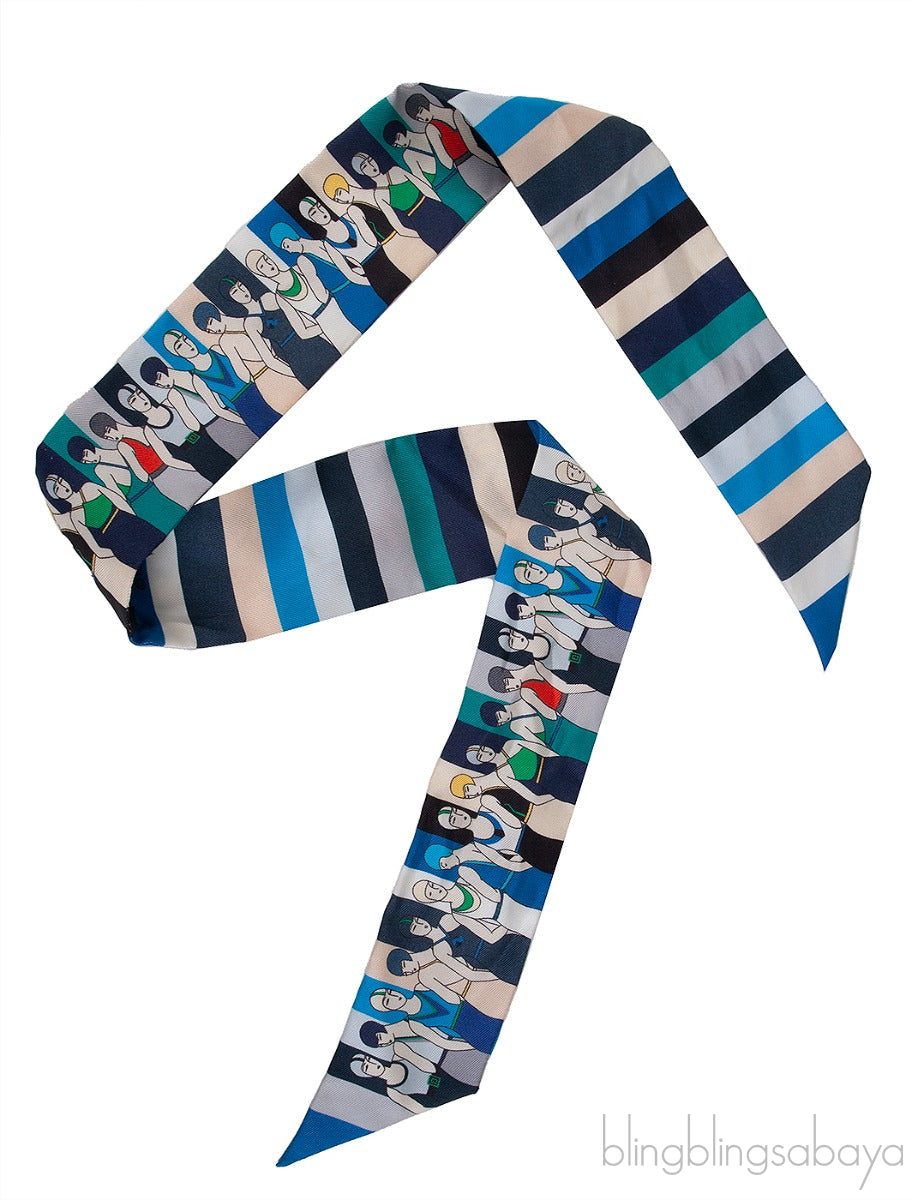 Hermes Les Baigneuses Printed Silk Twilly