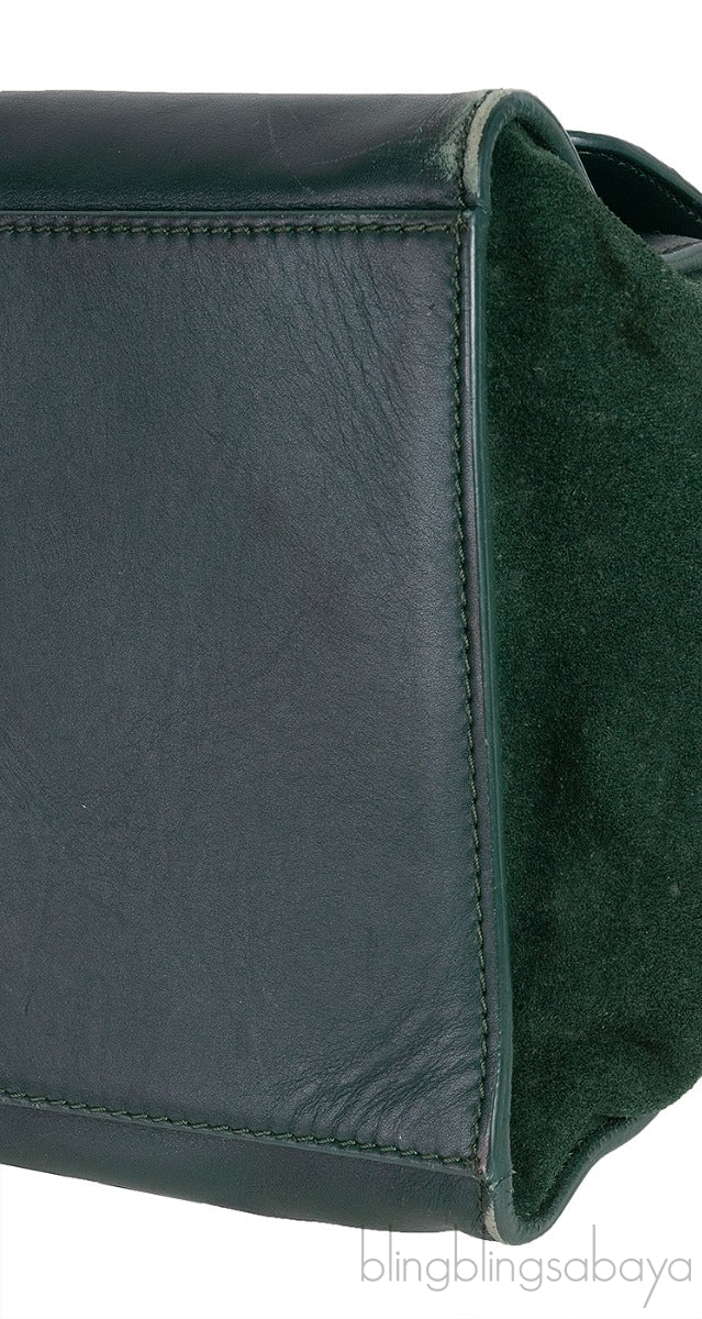 Trapeze Emerald Green Croc Embossed Shoulder Bag