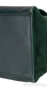 Trapeze Emerald Green Croc Embossed Shoulder Bag