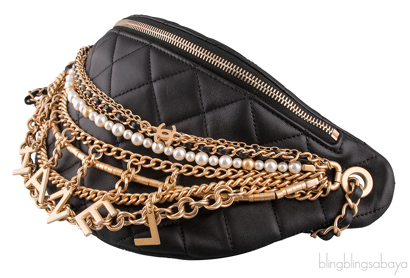Lambskin Quilted Chain Belt Bag