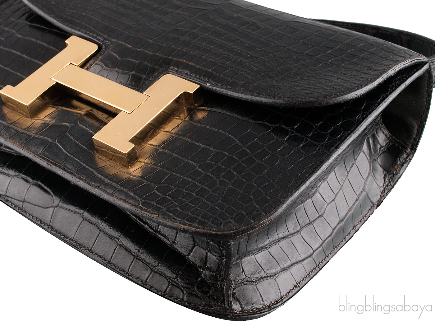 Vintage Constance Black Crocodile