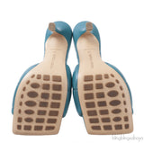 Bottega Veneta Blue Green Rubber Lido Mules 38