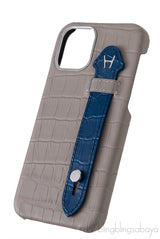Iphone 12 Pro Grey and Blue Crocodile Phone Case