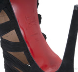 Black Suede Cut-out Leather Pump