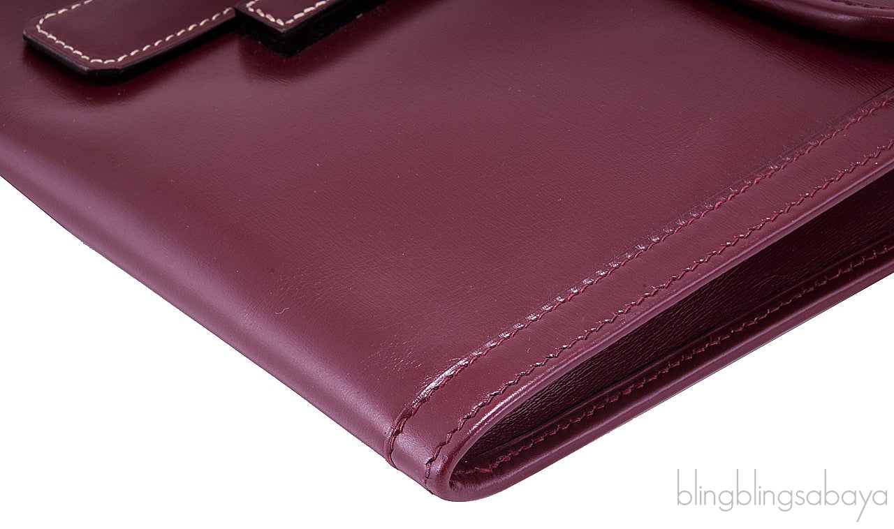 Jige Burgundy Box Clutch