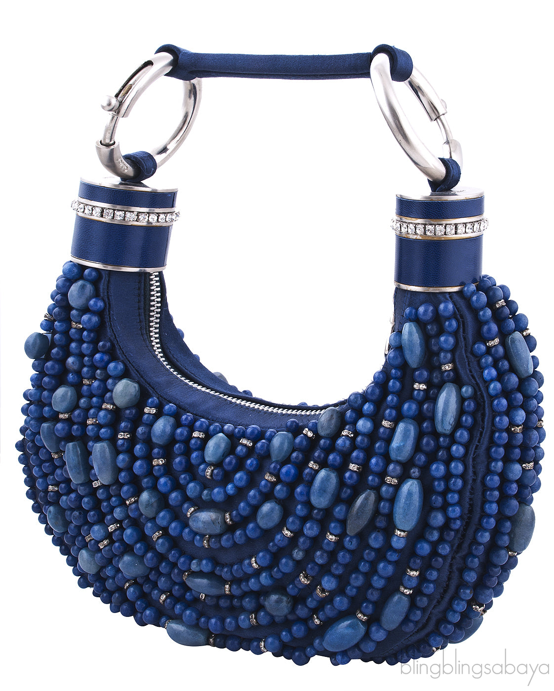 Blue Beaded Bracelet Bag