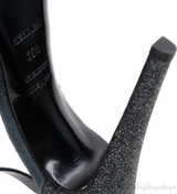 Hermes Premiere Glitter Blue Grey Suede Sandals